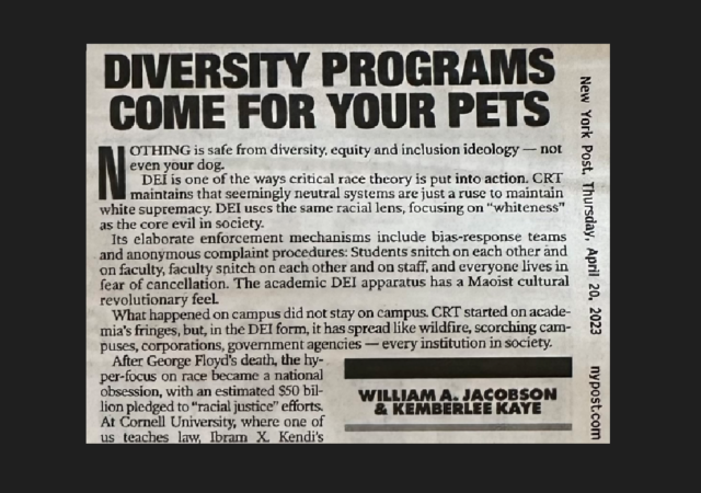 Our Op-Ed in NY Post: DEI has gone to the dogs